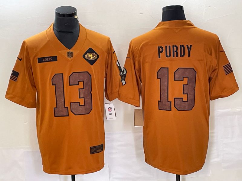 Men San Francisco 49ers #13 Purdy brown Nike 2023 Salute To Service Limited NFL Jersey->oakland raiders->NFL Jersey